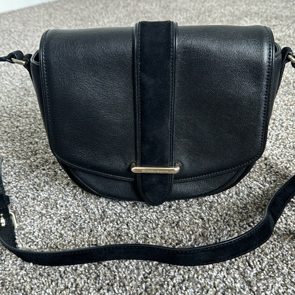 Kate Spade Black Leather/Suede Crossbody Bag, Like New